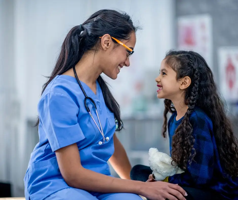 Medical Professional with small child